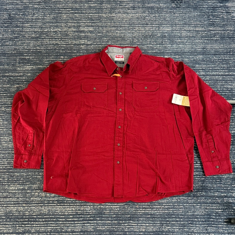 Wrangler Burgundy Button-Up Shirt
